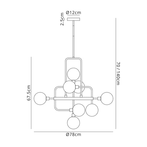 Delian Fixed Pendant 12 Light